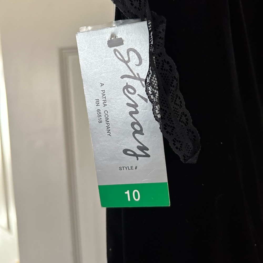 Black velvet formal dress